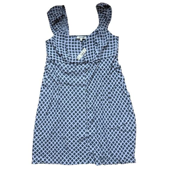 NWT Madewell Cap-Sleeve Button-Front Mini Dress in Geometric Print - Picture 5 of 6